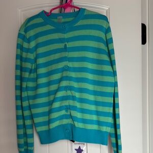 Striped Green and Blue Women's Sweater